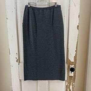 Eileen Fisher Petite Long Gray Skirt Italian Yarn